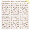 Fall Nail Art Stickers Decals Autumn Maple Leaf Nail Decals 6PCS Fall Leaf Plant 3D Self-Adhesive Thanksgiving Nail Art Supplies Fall Sticker for Nails Manicure Sliders for Women Nail Art Decorations