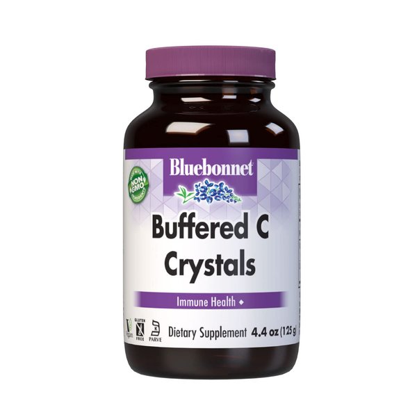 Bluebonnet Nutrition Buffered C Crystals, Buffered Vitamin C Powder, for Immune Health, for Antioxidant Protection, Soy Free, Gluten Free, Non-GMO, Kosher, Dairy Free, Vegan, Powder, 4.4 oz (125 g)