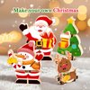 HUZU Christmas Snap Together Building Blocks Toy, Santa, Reindeer, Snowman, Christmas Tree Take Apart Characters, 3 4 5 6 7 8 Years Old Kids Wooden Puzzle, STEM Fine Motor Skill Christmas
