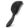 NuWay 4HAIR® DoubleC PRO® U.S. Patented Double Curved Detangling Brush is Hair Dryer Safe (Black)