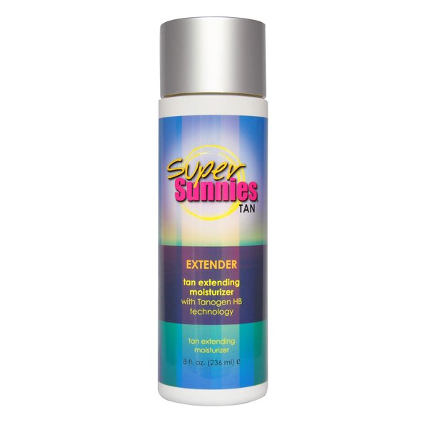 Super Sunnies Tan Extender Moisturizer Lotion with Tanogen HB for Indoor Tanning Beds & Sunless Tanning, Enriched with Aloe & Hawaiian Coconut Oil, Jojoba Oil & Nuts 8 oz.