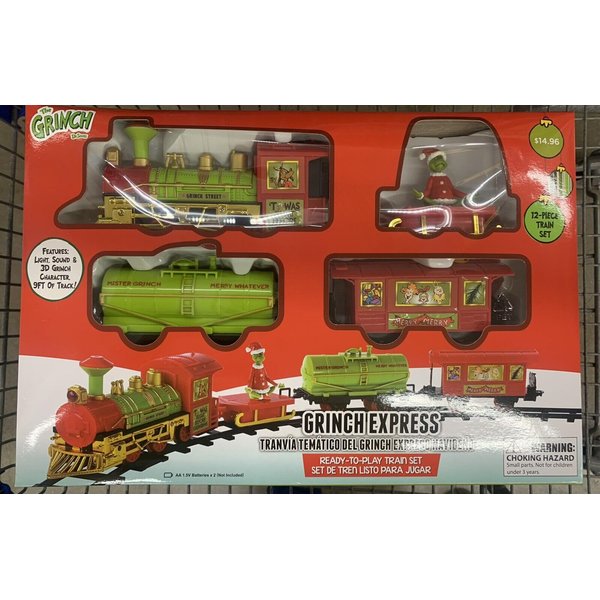 Holiday Time The Grinch Christmas Express Train Set with Window Decal Sticker