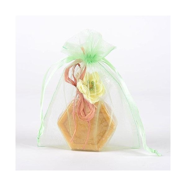 Tulle Organza Drawstring Gift Bag 8 x 14 inches 8"x14" Quantity of 10 (Mint Green)