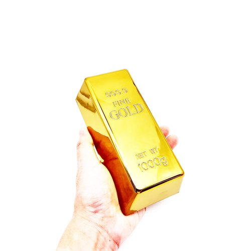 SABLUE Replica Gold Bar Fake Golden Bar Brick Bullion Glittering Plastic Novelty Gift Joke Decorative Prop Movie Prop Stage Pirate Party Favors Supplies Treasure Hunt Game Bullion Halloween (S)