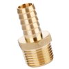 U.S. Solid Brass Hose Fitting, Adapter, 1/2" Barb x 1/2" NPT Male Pipe Fittings
