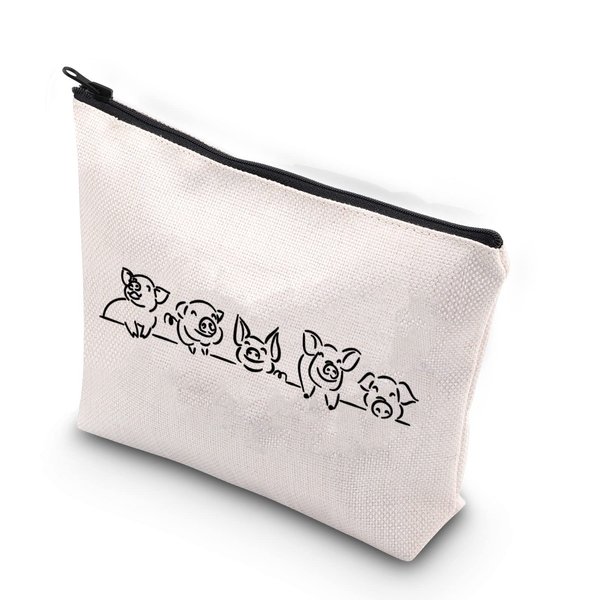 XYANFA Cute Pigs Makeup Bag Pig Lover Gift Animal Lover Zipper Pouch Gift for Pig Farmer Pig Gifts for Women (Pigs Makeup Bag)