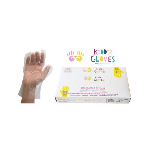 ZRiNG Kiddiz Gloves: Eco-friendly Disposable Gloves for Kids Ages 3-8. Multipurpose use - Latex free, Powder free, BPA free, 100% Recyclable