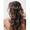 SWEETV Bridal Hair Pins Bridal Hair Accessories Pearl Bobby Pins Wedding Headpiece Bridesmaid Flower Girl Hair Accessories 3Pcs Pearl Hair Pins Bride Wedding Hair Clips Hair Piece for Women and Girls