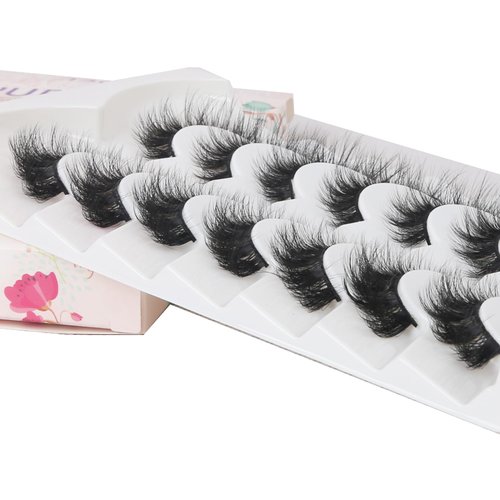 Yudel Lash Clusters 7Pairs Lash Extension Kit Fluffy False Eyelashes, Reusable Lash Clusters Eyelash Extension Kit 10-16MM Wispy Long Lashes Clusters