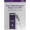 Julioly Foot Callus Remover Home Care Set – Professional Stainless Foot File & Scrubber, Exfoliating Serum for Smooth Skin, Effective on Wet and Dry Feet