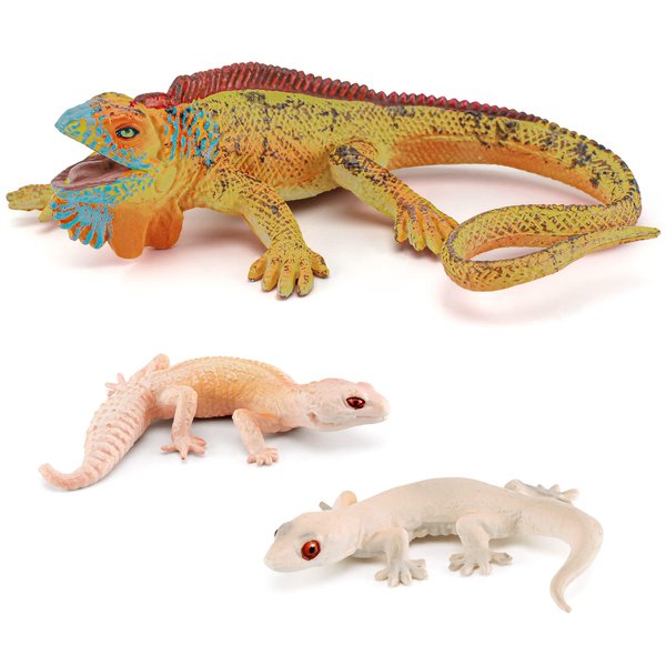 Atralo Service 3 PCS Lizards Model Figures Party Favors Toys Cake Toppers Christmas Birthday Gift for Boys Girls Kids Toddlers