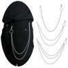 PHOGARY 3 Pieces Jeans Chains Wallet Chain Pants Chain, Silver Pocket Chain Hip Hop Rock Chains Punk Gothic Metal Belt Chain Biker Trouser Chain Accessory Jewelry Gift for Men/Women