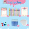 Ice Cream Party Favors - 12 PCS Ice Cream Craft Kits Party Supplies - Ice Cream Wooden Painting Kit for Kids with Bubble Wand - Popsicles Pinata Birthday Goodie Bags Gifts Prizes Girls Boys