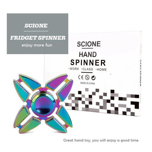 SCIONE Metal Fidget Spinner for Kid Adult,Sensory Hand Fidget Toy 7 Pack-Anxiety Toys Stress Relief Reducer-Party Favors,Return Gifts for Kids Birthday,Goodie Bag Stuffers,Classroom Prizes