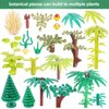 Hayder Jungle Trees Plants Building Blocks with Baseplates, Botanical Parts Leaf Flower Forest Plants Pieces Garden Scenery Building Bricks Toys Compatible with All Major Brands