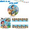 41pcs Toy Storys Party Supplies include 20 plates, 20 napkins, 1 Tablecloth for the Toy Storys birthday party decoration