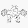 Magnet Squat Rhino Bodybuilding Powerlifting Lifting Gym Magnet Reusable Sticker 5"