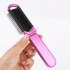 Travel Hair Brush,2 Pieces Mini Hair Brush with Mirror Folding Hair Brush Portable Compact Hair Comb Collapsible Pocket Brush Small Compact Pocket Hair Comb for Women