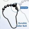 Titanker Shower Curtain Rings, Black Shower Curtain Hooks for Shower Curtain Rust Proof Metal Shower Rings Hooks for Bathroom Shower Curtains Rods Hangers - Set of 12, Black