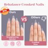 LIONVISON Almond Nail Tips Short: 320PCS Multifunctional No C Curve Nail Tips for Acrylic Nails, Half Cover Nail Extension Tips for Nail Salons Home DIY, Full Matte, 12 Sizes