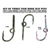 BT Outdoors Three Eagle Claw Camo Hat Hook Fish hook for Hat Camo Fish Hook Money/Tie Clasp - Set of Three Camo Hooks Two Camo & one Pink & Camo