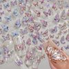 Shell Aurora Butterfly Nail Stickers for Women Butterfly Nail Art Stickers Pink Purple Butterfly Stickers for Nails Laser Butterfly Decor Nail Sticker Nails Stickers Nail Decals for Nail Art Supplies