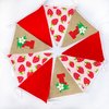 Strawberry 1st Birthday Pennant Banner Flag Berry Pattern Red Triangle Fabric Burlap Bunting Garland with Felt 1 Sign for Berry First Girls Strawberry Sweet One Birthday Party Decorations Supplies