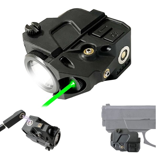 Lasercross CLL103 Flashlight Laser Sight,Magnetic Charging Green Dot Laser Sight for Pistol,Compact Laser Light Combo with Build-in Lithium Battery Used for 21mm Picatinny Rail on Handguns,Shotguns