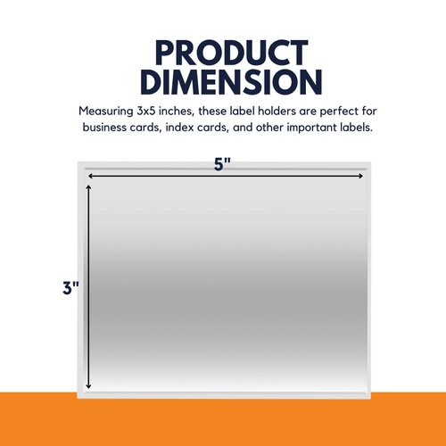 Performore 50-Pack Self-Adhesive 3x5 Index Card Pockets | Top-Loading Clear Plastic Sleeves | Durable Reusable Label Holders for Bulletin Boards, Walls, Storage Bins, and Classrooms