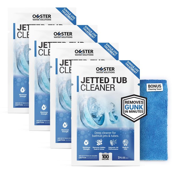 Bio Ouster Jetted Tub Cleaner Kit for Jets and Tubes - Jacuzzi Tub Cleaner, Jet Tub Cleaner for Bathtub - Includes Microfiber Towel (Kit)