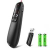 Wireless Presentation Clicker PowerPoint Presenter Remote: Red Laser Pointer Computer Clickers, USB A Project Power Point PPT Clicker for Mac Laptop Office, Slideshow Google Slide Advancer