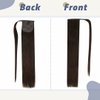 LaaVoo Brown Ponytail Hair Extensions Clip in Human Hair 14 Inch 70g Wrap Around Straight Hair Extensions Ponytail Real Human Hair For Women