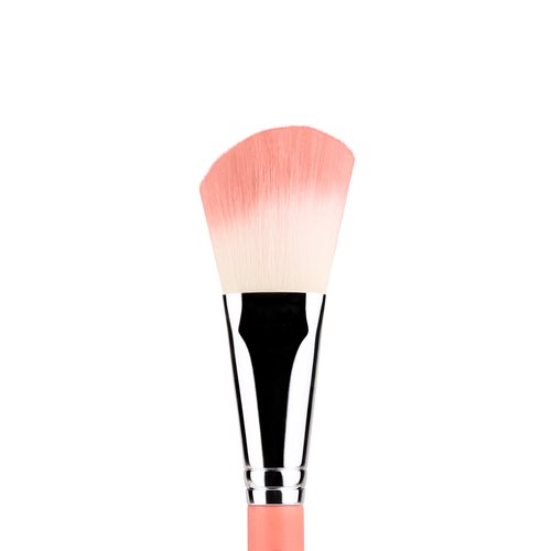 Bdellium Tools Professional Makeup Brush - Pink Bambu Series 962 Slanted Blusher - With Soft Synthetic Fibers, For Contouring and Highlighting Powders (Pink, 1pc)