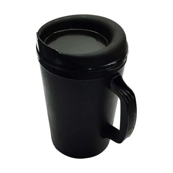 34 Oz ThermoServ Foam Insulated Coffee Mugs - Black
