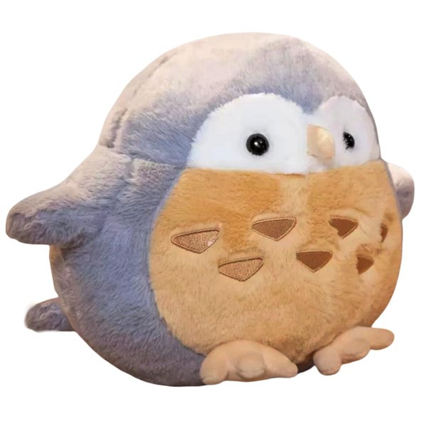 Ryttir 17.7 Inch Chubby Gray Big Owl Stuffed Animals Plush, Adventure Stuffed Owl Toy, Brave Boy's and Girl's Room Owls Plush Decor, Funny Owl Gifts for Kids and Women Christmas