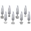 8 Pcs Crown Pendant Snap Clips Silver Hair Clips Sweet Barrettes Girl's Party Festivals Hair Accessories MGPFERD