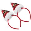 2pcs Christmas Santa Hat Headbands Sequined Plush Xmas Party Hair Bands Hair Hoops Headdress Hair Accessories for Girls Chidren