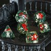 OriCraft Poisonous Mushrooms Dice DND Dice Set with Poisonous Mushrooms Inside Dungeons and Dragons Polyhedral Role Playing Gaming Dices D20 Dice 7 Set Halloween Dices