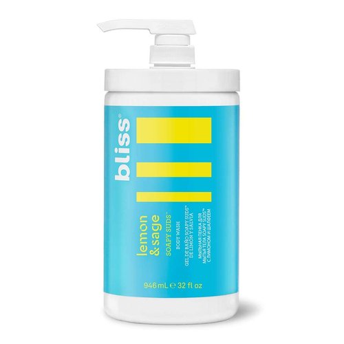 Bliss Soapy Suds Body Wash - Lemon and Sage - 17 Fl Oz - Gentle and Hydrating for Supremely Soft Skin - Paraben Free - Vegan & Cruelty Free