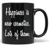 PixiDoodle Happiness Cosmetics Makeup Artist Coffee Mug (11 oz, Black)