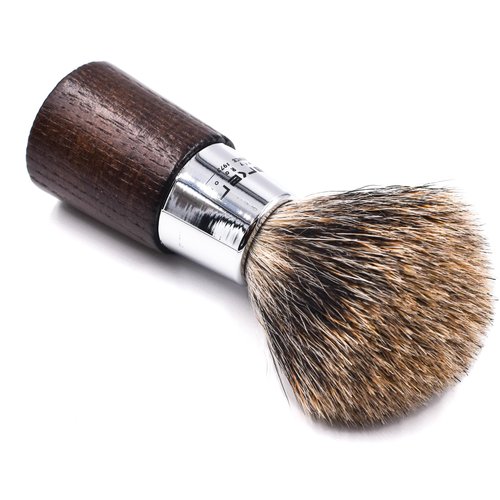 Parker Safety Razor, 100% 3-Band Pure Badger Bristle Walnut and Chrome Handle Handmade Shaving Brush - Brush Stand Included