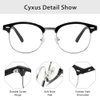 Cyxus Blue Light Glasses Men Retro Semi Rimless Clear Blue Light Glasses for Computer Eye Strain Gaming Glasses Anti Harmful Blue Light for Men Women