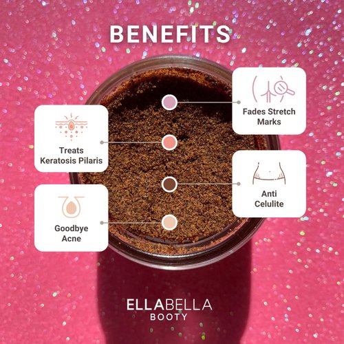 EllaBella Ms. New Booty Scrub - Walnut Exfoliator, Acne Treatment | Reduce Keratosis Pilaris