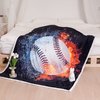 Blytheyes Baseball Blanket Throw Blanket Flannel Blanket Soft Baseball Blanket Adorable Kids Blanket Bed Blanket Super Soft Flannel Sofa Blanket for Office, Bedroom, Travel, All Seasons 50 * 60inch