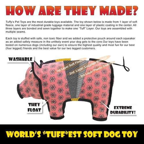 TUFFY - World's Tuffest Soft Dog Toy - Desert Tarantula - Multiple Layers. Made Durable, Strong & Tough. Interactive Play (Tug, Toss & Fetch). Machine Washable & Floats
