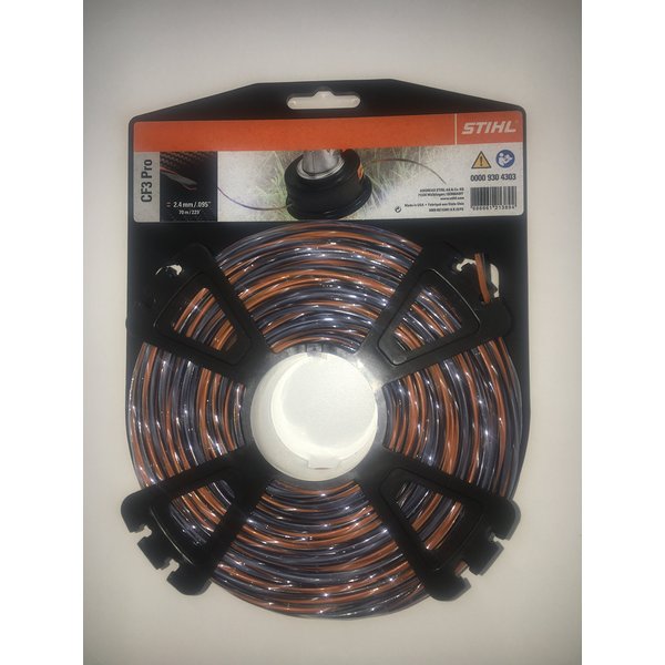 STIHL 9304303 Carbon Trimmer Line 2.4 mm x 70 m Cross-Shaped CF3 Pro