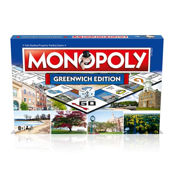 Greenwich Connecticut CT Monopoly Board Game Edition, Family Game for Ages 8 and up