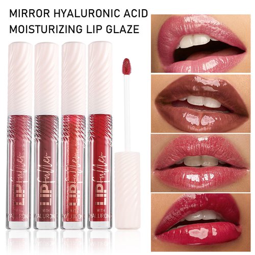 DLZZRS Hyaluronic Acid Lip Gloss, Brown Lip Gloss Long-Lasting Tint Stain, Non-Sticky High-Shine Glossy Lip Gloss Plumping Moisturizing Hydrating Lip Gloss Mirror Lip Glaze Vegan Tinted Lip Gloss(06#)
