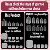 NOVO OVO Sharp Square Toe Nail Tips Press on Full cover, Soft Gel False Toenail Extension Kit, Pre-etched Clear Double Matte Fake Longtoes Claw for Salon DIY Acrylic Pedicure x 15 Sizes 240 Pcs