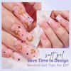 Soft Gel Nail Tips Square - BTArtbox Press On Nails Long Pink Colored XCOATTIPS Natural with Tip Primer Cover, One-Step Full Cover Fake Nails Gel Nails for Nail Extensions Art Easter Day Gift